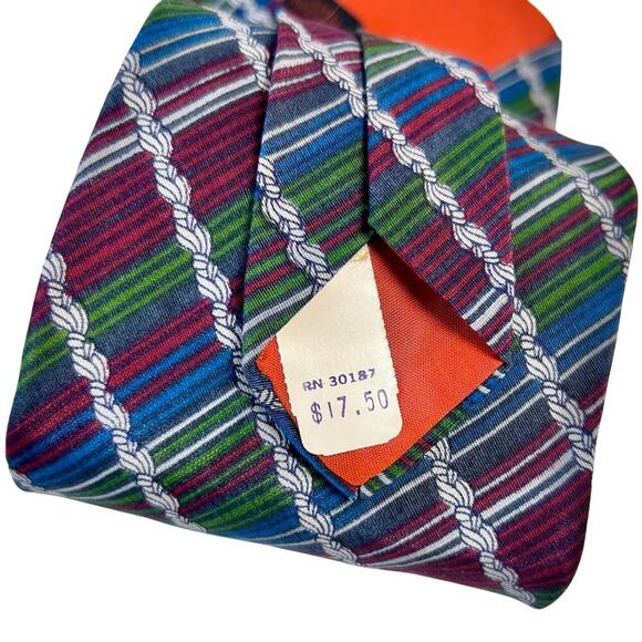 MISSONI Vintage DEADSTOCK 55" Multi Color Silk Made in Italy - Picture 7 of 7